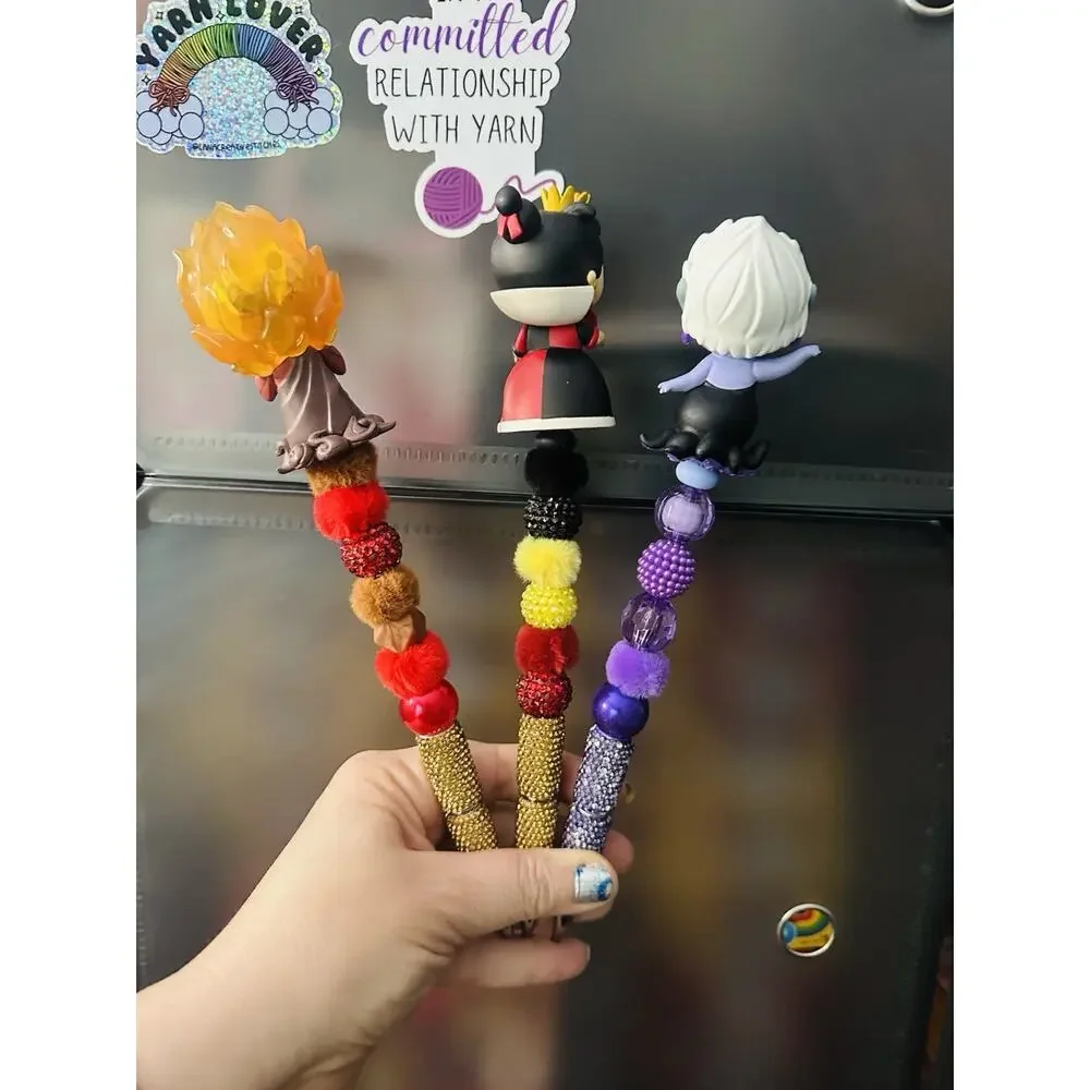 Disney Doorable Villain Characters Beaded Pen Handmade